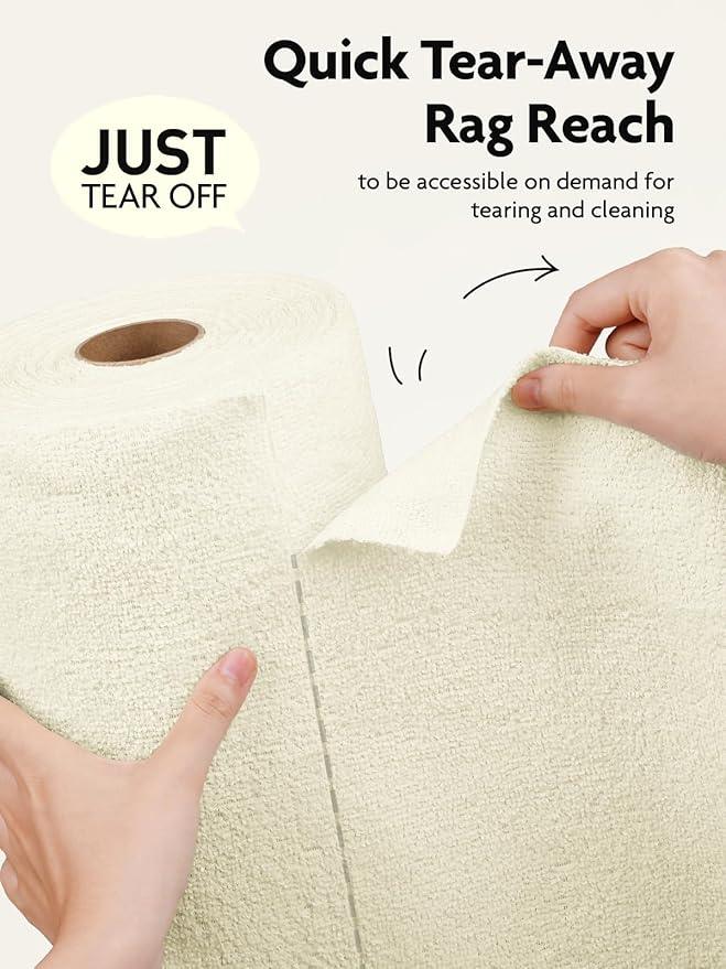 Fantasticlean Microfiber Cleaning Cloth Roll -30 Pack, Tear Away Microfiber Towels, 12" x 12", Reusable, Washable, Scratch Free, Ultra Absorbent Dishcloth for Car, Home Supplies, Pet, Kitchen (Beige) - NeatNest