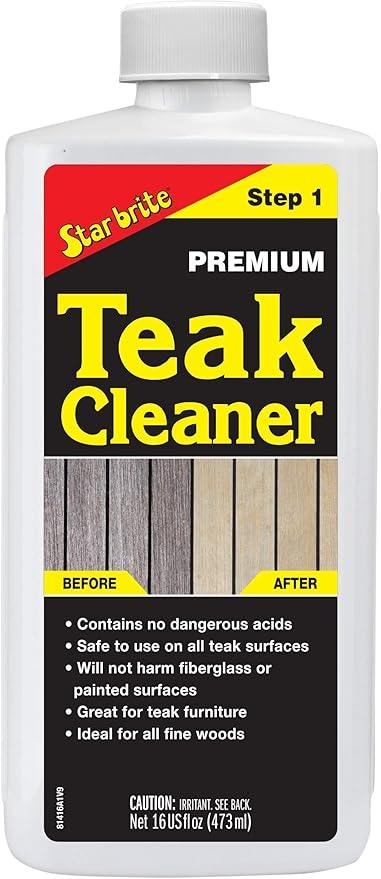 STAR BRITE Premium Teak Cleaner - Restore, Renew & Refresh Old Weathered Gray Teak Furniture & Other Fine Woods - Step 1-16 OZ (081416) - NeatNest