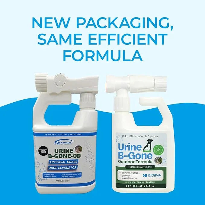 KINZUA ENVIRONMENTAL Urine B-Gone OD Professional Pet Urine Enzyme Cleaner, Pet Yard Odor Eliminator for Artificial Grass, Concrete & More, 32 fl oz - NeatNest