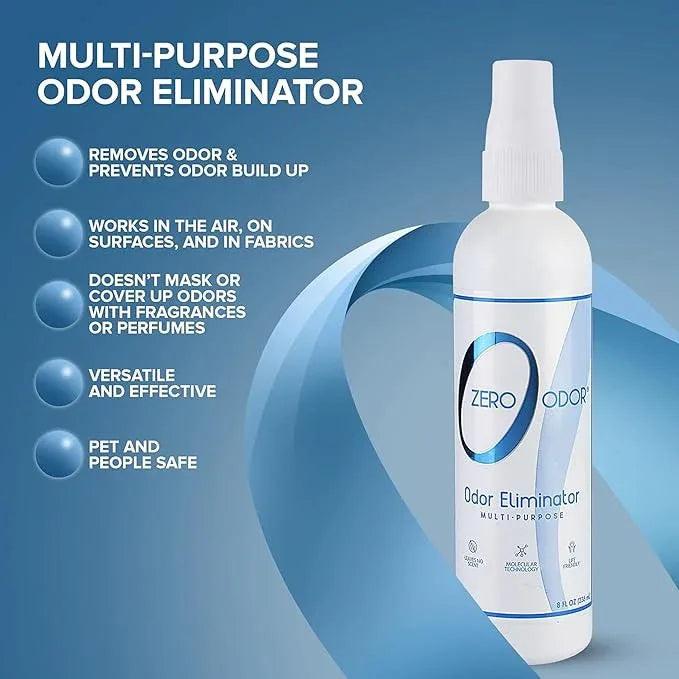 Zero Odor Multi-Purpose Odor Eliminator - Eliminate Air & Surface Odor – Patented Technology Best for Bathroom, Kitchen, Fabric, Closet- Smell Great Again, 8oz (Over 1000 Sprays) - NeatNest