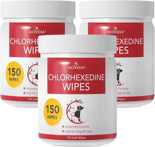 NOVEHA Pet Wipes - Formulated Pet Wipes - for Facial and Finger Folds, Underarms - 3" x 2" Size (450 Counts) - NeatNest