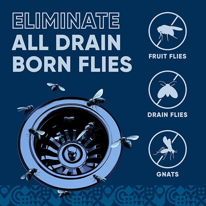 Fruit Fly Drain Treatment | Drain Fly Eliminator | Eliminates Gnats, Sewer Flies and More - Works in All Drains - 32 Fl Oz - NeatNest