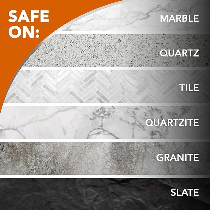 Weiman Granite and Stone Cleaner 3-in-1, Removes Grease, Stains & Watermarks, Streak-Free Formula with Stain Shield Technology, Safe on Marble, Quartz, Tile, Granite, Quartzite & Slate - NeatNest