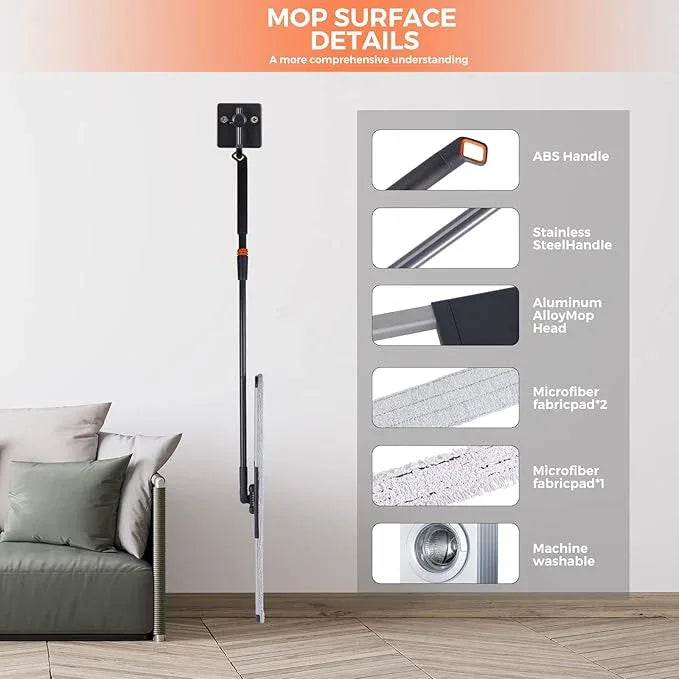 36" Large Wrestling mat mop Commercial Dust Mops for Floor Cleaning Push mop with Adjustable Handle for Company Hotel Household Cleaning Supplies - NeatNest