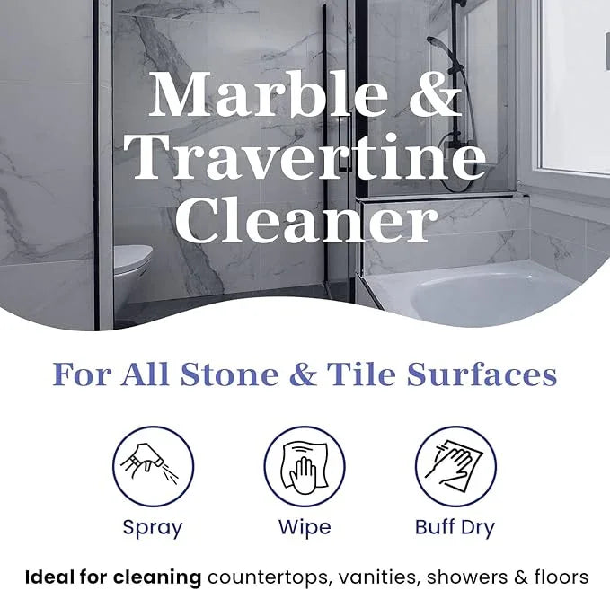 Marblelife InterCare Marble and Travertine, Natural Stone & Terrazzo Liquid Cleaner, Shower & Tile Surface Care, Floor, Walls & Countertop Cleaner and Degreaser, 32 oz - NeatNest