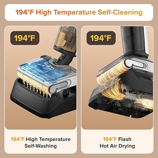 roborock F25 LT Wet Dry Vacuum Cleaner and Mop, 20000Pa Cordless Vacuum Mop Combo, 194°F High Temperature Self Cleaning & Hot Air Flash Drying, 180° Lie-Flat Hard Floor Cleaner, Edge to Edge Cleaning - NeatNest
