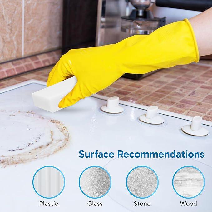 (100 Pack) Extra Large Eraser Sponge - Extra Thick, Long Lasting, Premium Melamine Sponges in Bulk - Multi Surface Power Scrubber Foam Cleaning Pads - Bathtub, Floor, Baseboard, Bathroom, Wall Cleaner - NeatNest