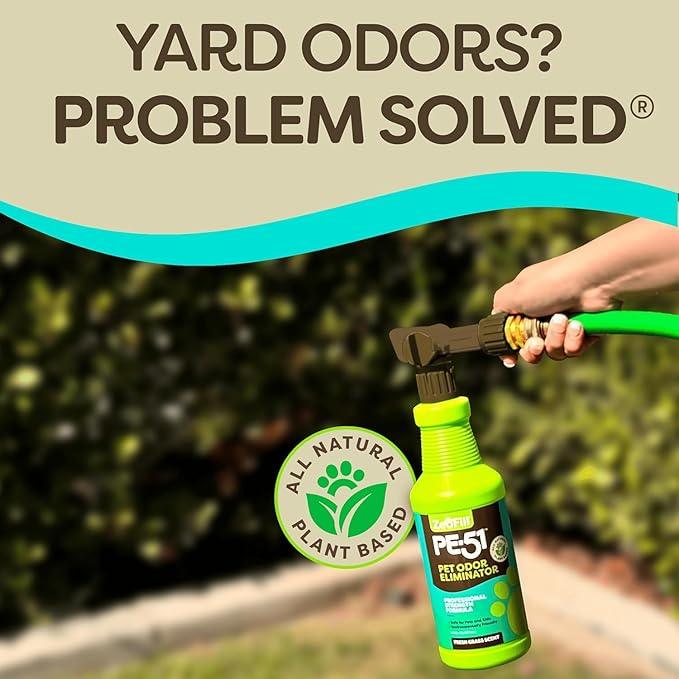 ZEOFILL PE-51 Economy Pack - 1 Gallon & 32oz Garden Hose Spray Bottle – Pet Urine, Pet Odor, & Yard Odor Eliminator – Dogs Urine Odor Deodorizer – Outdoor Use – All Natural Eco-Friendly Enzymes - NeatNest