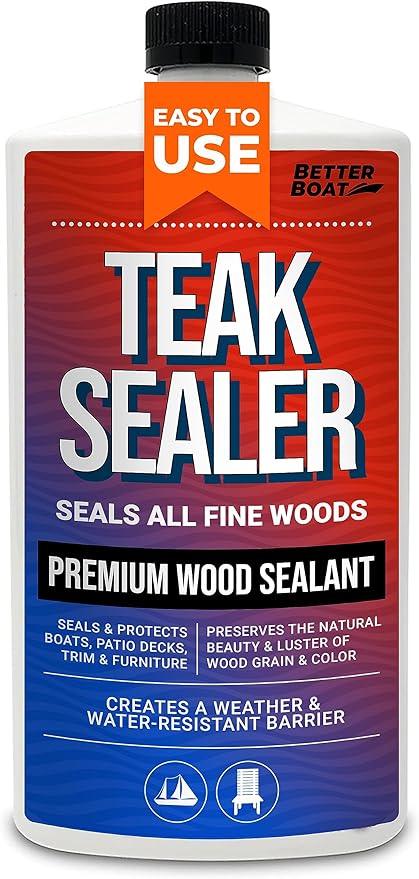 Teak Cleaner and Brightener for Wood, Teak Oil or Sealer for Boats, Indoor Furniture, Shower Stools, and Outdoor Wood Furniture Restorer for Stains - NeatNest