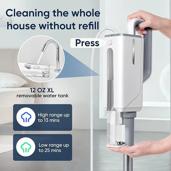 Steam Mop for Floor Cleaning, Steam Cleaner for Home with Handheld 6-in-1 Multi-function Attachments for Hardwood Floors, Clothes, Windows, Tiles Grout, Furniture Cleaning (White-Gray) - NeatNest