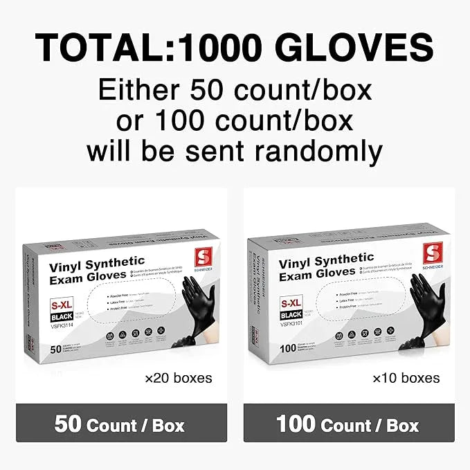 Schneider Vinyl Synthetic Exam Gloves, 4 Mil, Latex Free Disposable Gloves for Medical, Cooking, Cleaning, and Food Prep - NeatNest