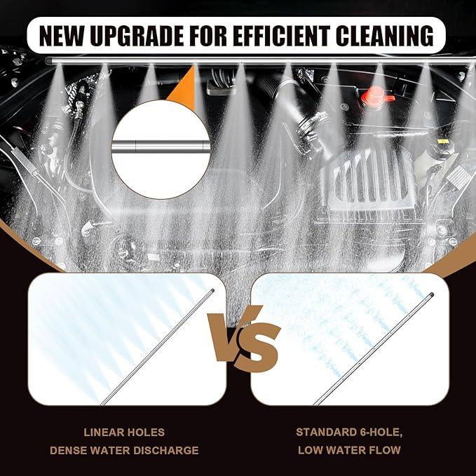24" Compact Radiator Cleaning Wand - Dual Water/Air Flusher for Cars/Trucks/RVs, Max 4500 PSI Stainless Steel Nozzle w/Quick-Connect, Effortlessly Cleans Household Vehicle Radiators - NeatNest