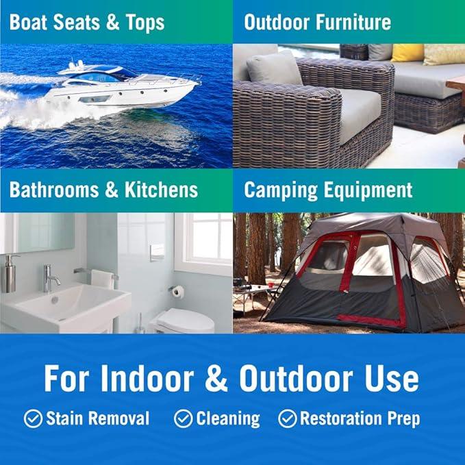Stain Remover Cleaner, 1 Gallon, for Boat Seats, Fabric, Canvas, Carpet, and Vinyl, Removes Stains from Boats, RVs, Cars, Bathrooms, Shower Walls, Patio Furniture, and Pillows, Spray Formula - NeatNest