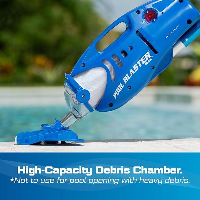 POOL BLASTER Max Cordless Pool Vacuum for Deep Cleaning & Strong Suction, Handheld Rechargeable Swimming Pool Cleaner for Inground and Above Ground Pools, Hoseless Pool Vac by Water Tech - NeatNest