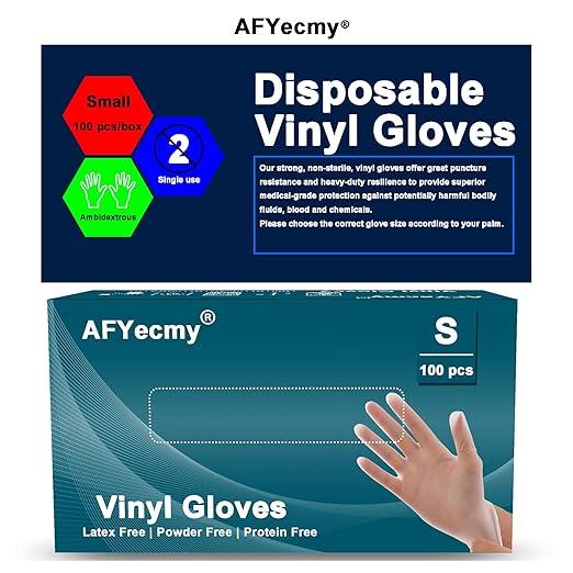 Clear Vinyl Gloves, Powder-Free & Latex-Free, Disposable Clear Gloves, Cleaning Gloves,5 Mil, 100 Count, Small - NeatNest