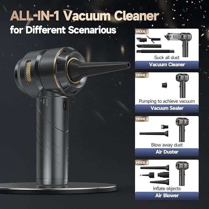 Car Vacuum Portable Cordless, Foldable Handheld Vacuum with Brushless Motor, 22000PA High Power Mini Hand Vacuum Cleaner & Air Blower & Duster & Pump for Home, Pet, Office - NeatNest