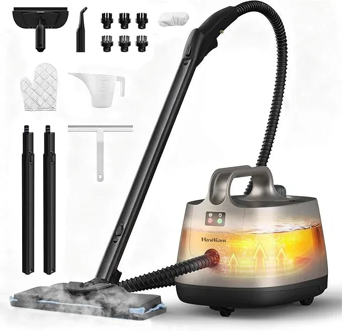 Steam Cleaner for Home, 293°F 58 PSI Powerful Multipurpose Handheld Steam Mop, 21 Attachments, 50Oz Capacity, Heavy Duty Steamer for Carpets, Floors, Cars, Tiles, Crack Cleaning, Turquoise - NeatNest