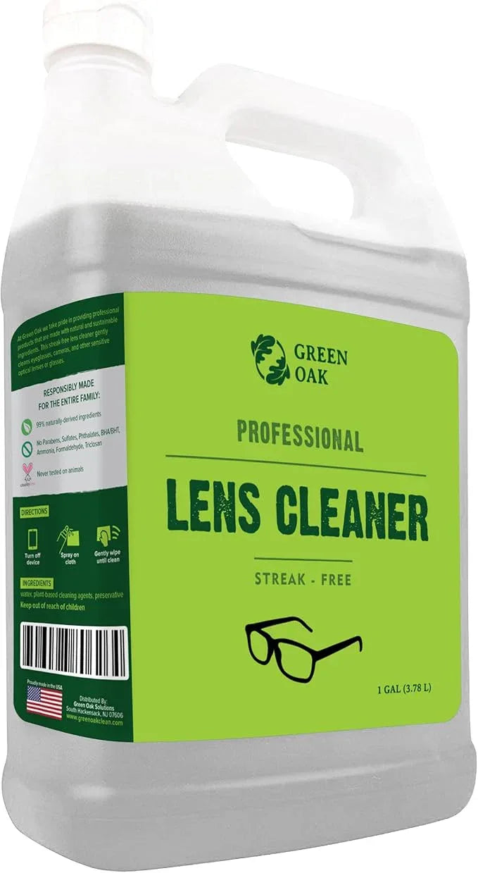 Green Oak Lens Cleaner Refill Professional Lens Cleaner Refill– Best for Eyeglasses, Cameras, and Lenses - Safely Cleans Fingerprints, Dust, Oil (1 Gallon Refill) - NeatNest