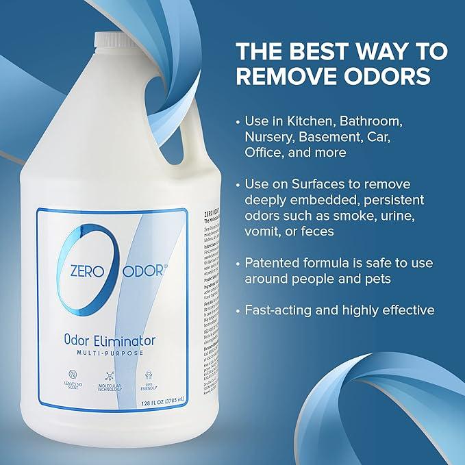 Zero Odor - Multi-Purpose Strong Odor Eliminator for Home, Office, Car, Bathroom, Hotel, Room Deodorizer, and Odor Neutralizer, 128oz Refill - NeatNest