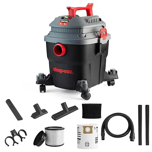 Shop-Vac 6 Gallon 5 Peak HP Wet/Dry Vacuum, Portable Shop Vacuum with Attachments for Jobsite, Garage & Workshop. 5430097 - NeatNest
