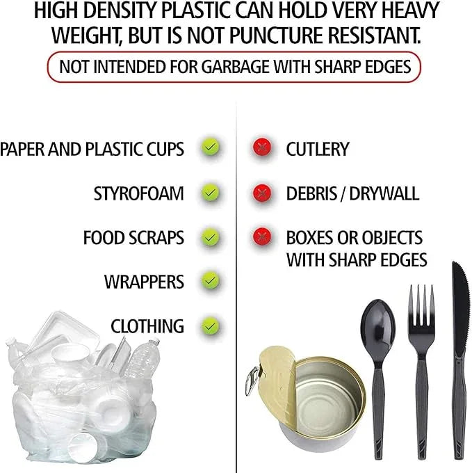 Aluf Plastics High Density Trash Bags, 26 Gallon, 1000 Count, 16 Micron (eq), 29" x 44", Clear, for Bathroom, Office, Industrial, Commercial, Janitorial, Municipal, Recycling - NeatNest