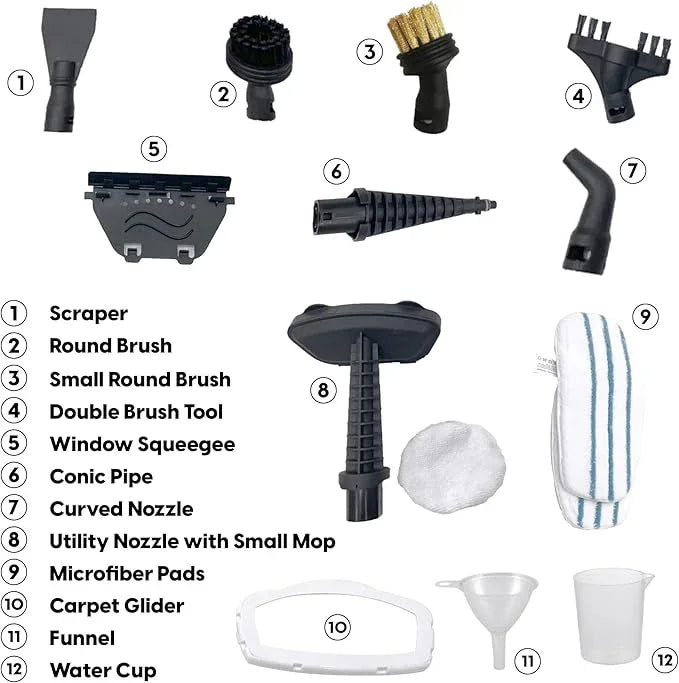 Vacmaster SMF1501 2-in-1 Steam Mop for Floor Cleaning with Detachable Handheld Steamer, Quick-Heating & Lightweight for Hard Floors, Carpets, Tiles and Upholstery - NeatNest