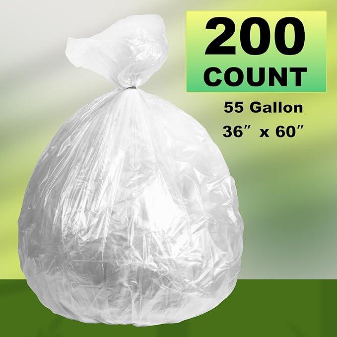 Trash Can Liner - Wholesale 200 Count Garbage Bags on Perforated Roll 55 Gallon Multipurpose for Office Bathrooms Business Home Commercial and Industrial Needs - NeatNest