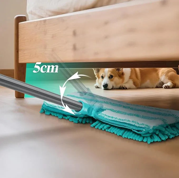 MASTERTOP Microfiber Flat Mop, Double-Sided Dust Mop with 4 Wet & Dry Pads, Floor Mop with Extension Stainless Steel Handle for Cleaning Hardwood, Vinyl, Laminate - NeatNest