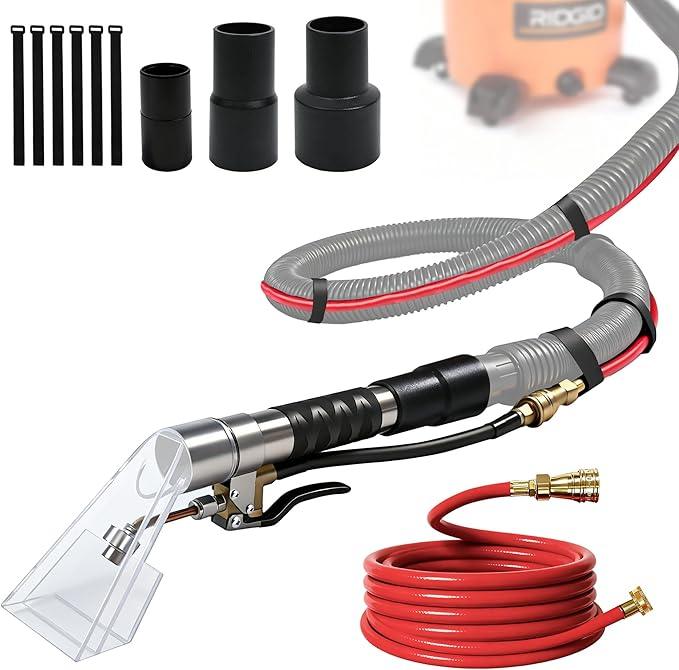 Happy Tree Universal Fit All Brands' Shop Vac Extractor Hose Kit Adapter Wet-dry Extraction Accessory for Upholstery & Carpet Cleaning Auto Detailing Wet Vaccum Accessories with 25 Feet Water Hose - NeatNest