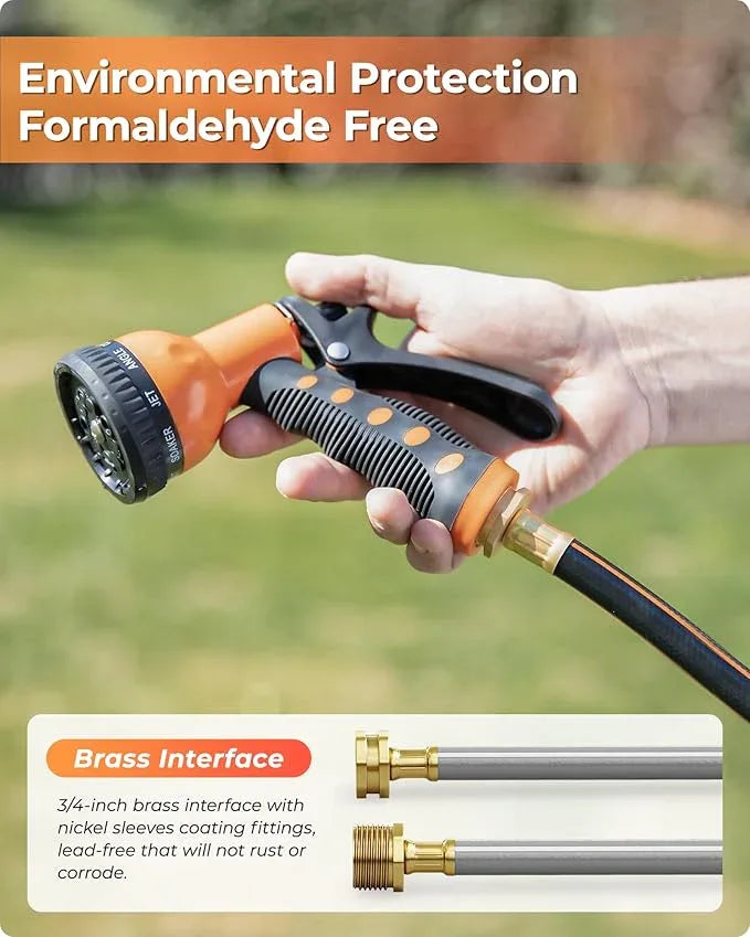 Ayleid Retractable Garden Hose Reel,5/8 in x 100 FT Wall Mounted Hose Reel, with 9- Function Sprayer Nozzle, Any Length Lock/Slow Return System/Wall Mounted/180°Swivel Bracket (Black) - NeatNest