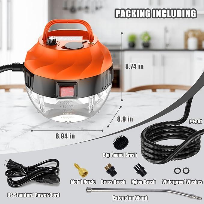 2500W Steam Cleaner for Home, High Pressure Handheld Steam Cleaner with 6-gears Adjustable, Portable Steamer for Cleaning Car Upholstery Tile Grout Home - NeatNest