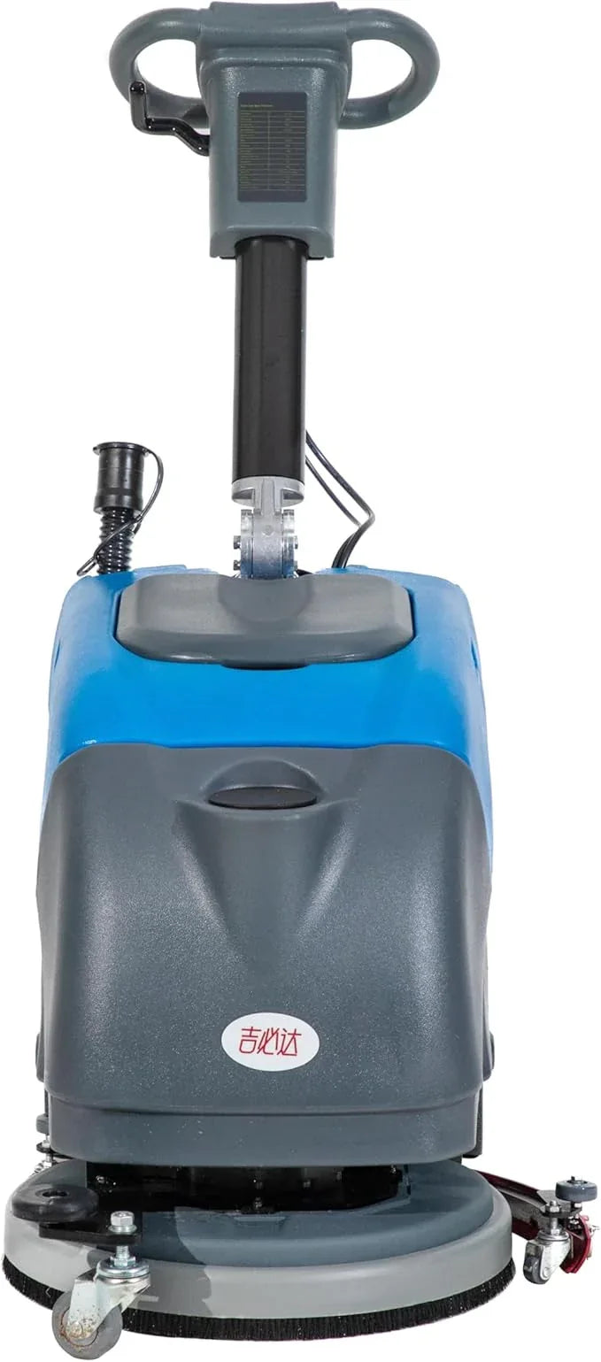 Floor Scrubber Machine with 15'' Brush, Foldable Walk Behind Hand Push Floor Scrubber Machine, good for office/restaurant(EM-25 Blue) - NeatNest