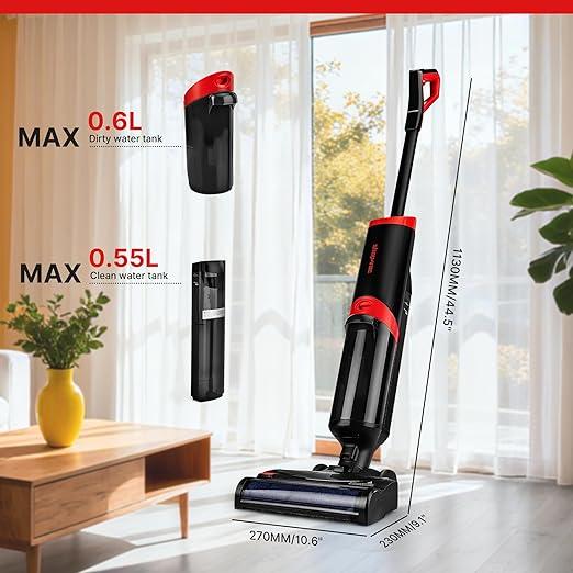 Shop-Vac Wet Dry Vacuum Cleaner and Mop, 15000Pa Vacuum Mop All in One, Lightweight Multi-Surface Cleaner with Self-Cleaning, LED Display & Voice Prompts - NeatNest