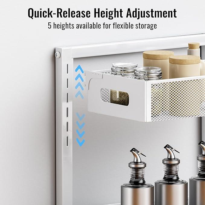 Full Metal Under Sink Organizer, Pull Out Cabinet Organizers and Storage, Silk-Smooth Sliding Drawer for Kitchen, Bathroom, Pantry, Cabinet, Closet (White, 2 Pack) - NeatNest