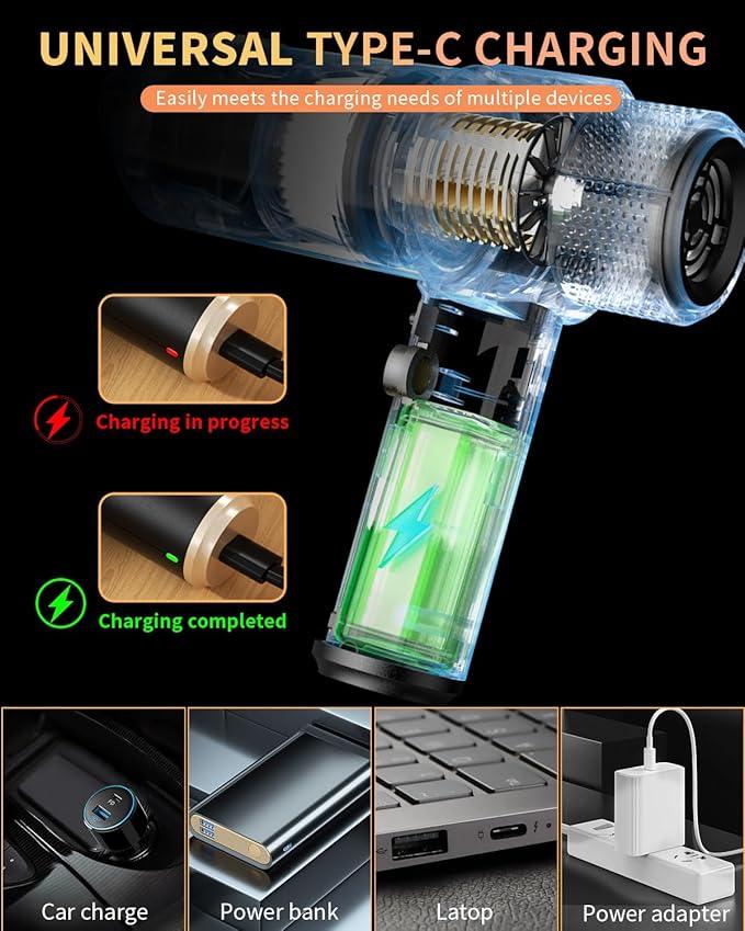ColorCoral Mini Vacuum Cleaner Portable Cordless Keyboard Cleaner Powerful Suction Handheld Vacuum &Computer Air Duster for Office Desktop Laptop Keyboard Car and Home Cleaning - NeatNest