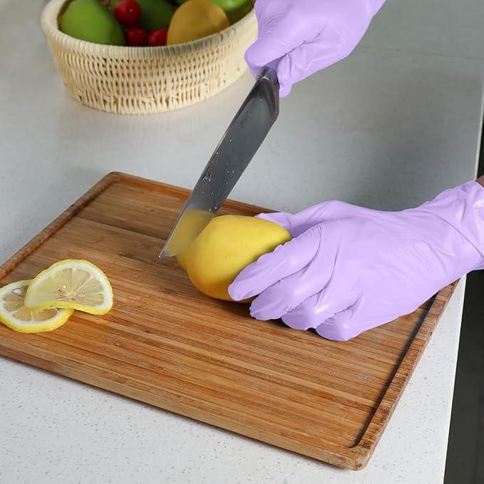 Disposable Gloves Large, Nitrile and Vinyl Blend Material Gloves, Latex Free 4 Mil 100 Pc Food Grade Glove for Cleaning, Food Prep,Hair Dye,Tattoo, Purple - NeatNest