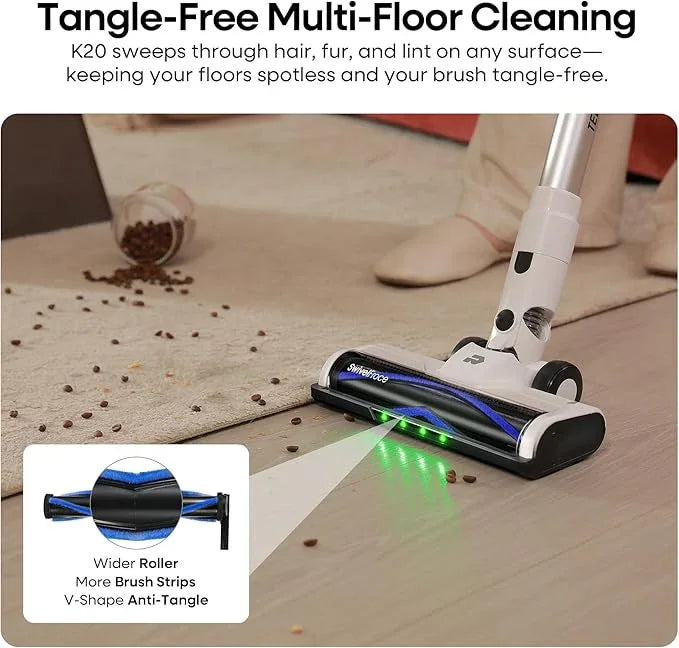 ElecKeys Cordless Vacuum Cleaner, 580W 48KPA 65Mins Vacuum Cleaners for Home, Self-Standing Anti-Tangle Vacuum with LED Display, Rechargeable, Lightweight, Cordless Vacuum for Floors/Pet Hair/Carpets - NeatNest