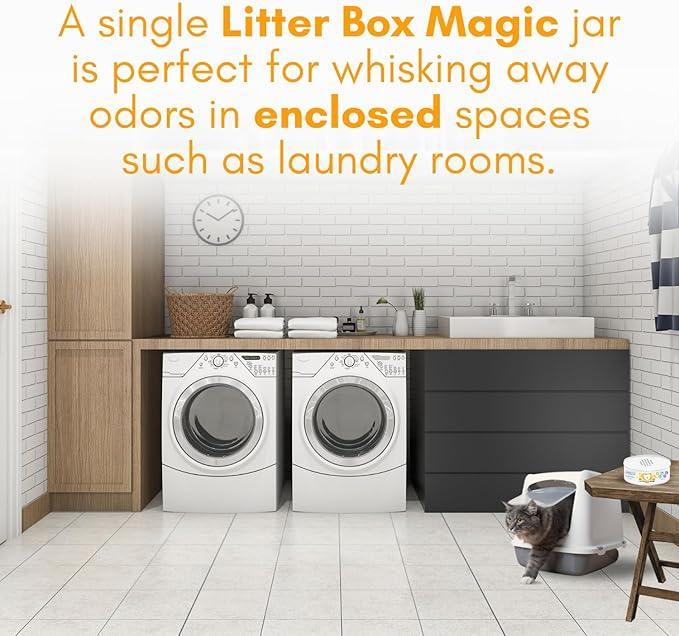Litter Box Magic Cat Litter Deodorizer Jar (Orange Scent, 16 Oz, Pack of 1) - Cat Litter Odor Control Gel In A Jar - Cat Litter Box Pet Air Freshener - Litter Odor Eliminator to Freshen Air - NeatNest