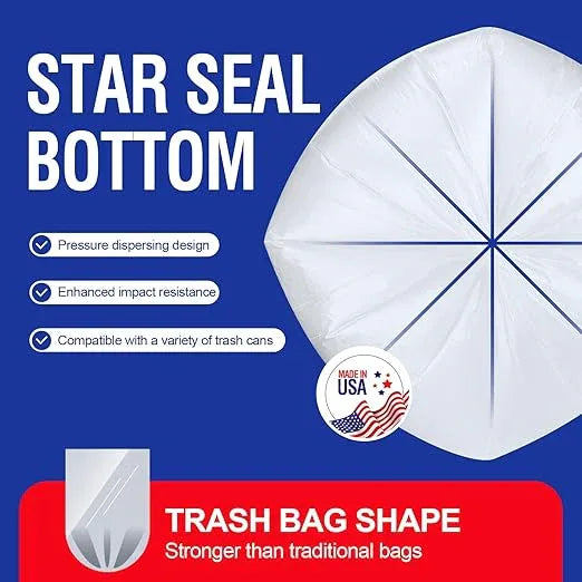Delxo 40-45 Gallon Clear Trash Bags, 250 Count – Medium Duty Garbage Bags, Thick, Durable & Puncture-Resistant Plastic – Made in USA for Kitchen, Yard, Office & Party - NeatNest