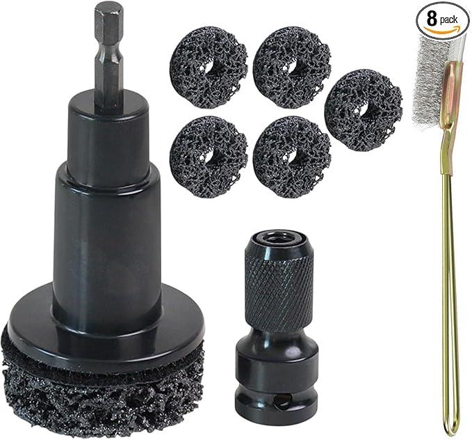 kakufunny Wheel Hub & Stud Cleaning Tool Kit，Rust Removal Disc for Cars & Light Trucks，Fits 1/2" Impact Wrench & Drill，Rapidly Cleans Rotors, Hubs & Wheel Studs for Brake Jobs - NeatNest