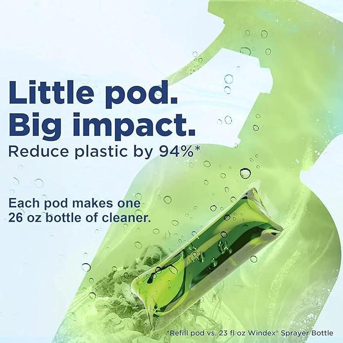 Windex 1 Gallon Refill, Glass Cleaner Refill 1 Gallon Original - With 1 Dissolve Pod - Makes 26oz - NeatNest