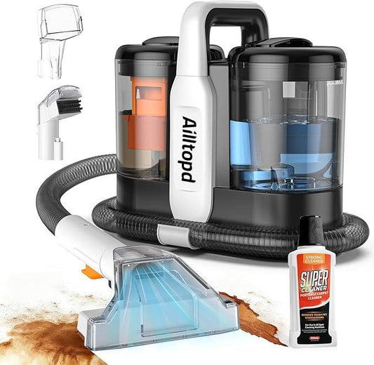 Portable Carpet & Upholstery Cleaner Machine, 15Kpa Powerful Suction & Couch Cleaner Machine, Deep Stain Cleaning for Carpet, Car, Pets, Stairs, Sofa with Self-Cleaning Tool - NeatNest