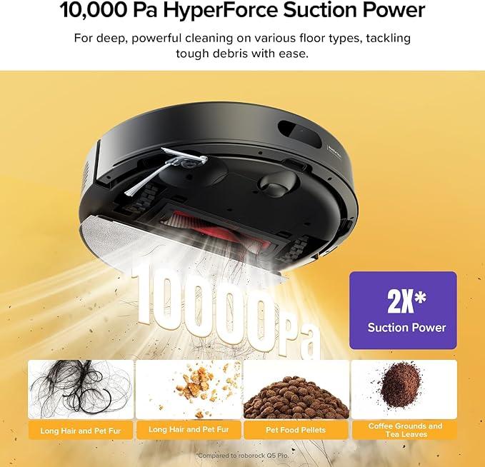 roborock Q7 M5+ Robot Vacuum and Mop, Upgraded from Q5 Max+, Up to 7-9 Weeks Self-Empty, 10000Pa Suction, Dual Anti-Tangle System for Pet Hair & Carpet, PreciSense LiDAR Navigation, App Control, Black - NeatNest