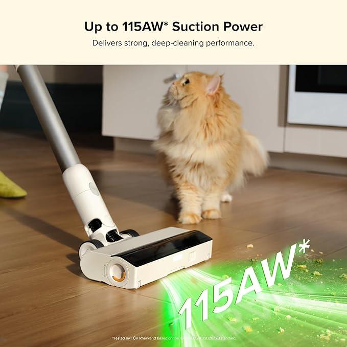 roborock H60 Hub Cordless Stick Vacuum Cleaner with Auto-Empty Dock, 115AW Suction for Carpets and Hard Floors, Vacuum Cleaners with 60-Min Runtime, Anti-Tangle Brush, 140° Green LED Dust Detection - NeatNest