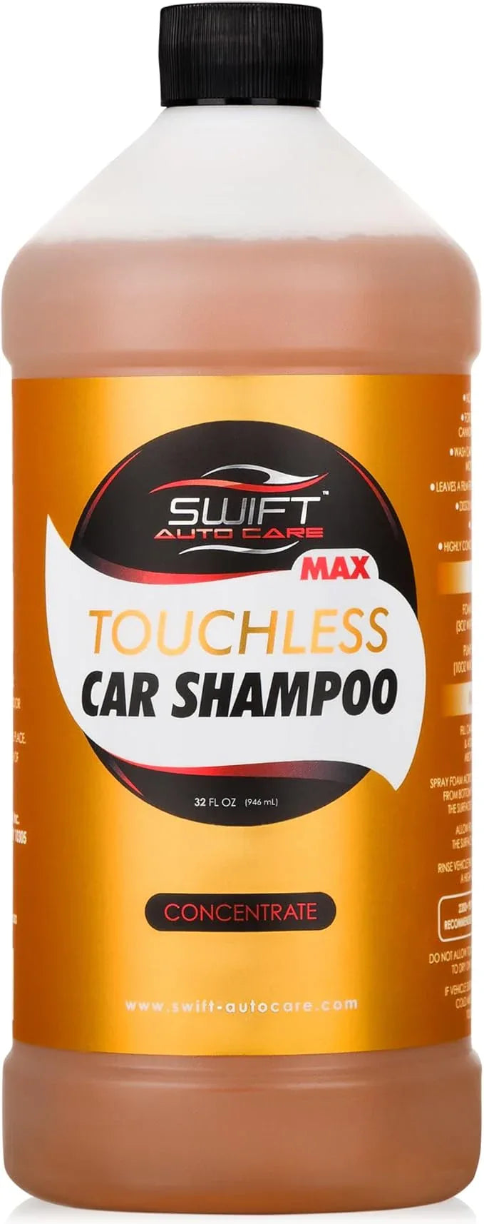 Swift Touchless Car Shampoo MAX Concentrate (32 Oz) - No Brushing Required, High Foaming Car Soap, Heavy Duty, Auto Detergent for Foam Cannon, Works on Cars, Trucks, RVs, Upholstery & More! - NeatNest