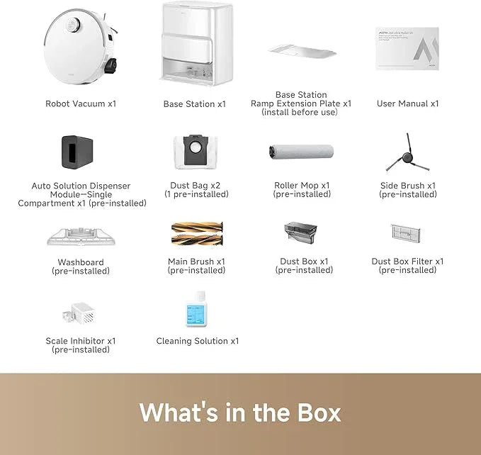 Mova Z60 Ultra Roller SA Robot Vacuum and Mop, 26,000Pa Suction, Warm Water Mopping & Extending Roller, All-in-One Hand-Free Station, Triple Anti-Tangle Mechanisms, Auto Carpet Shield, Voice Control - NeatNest