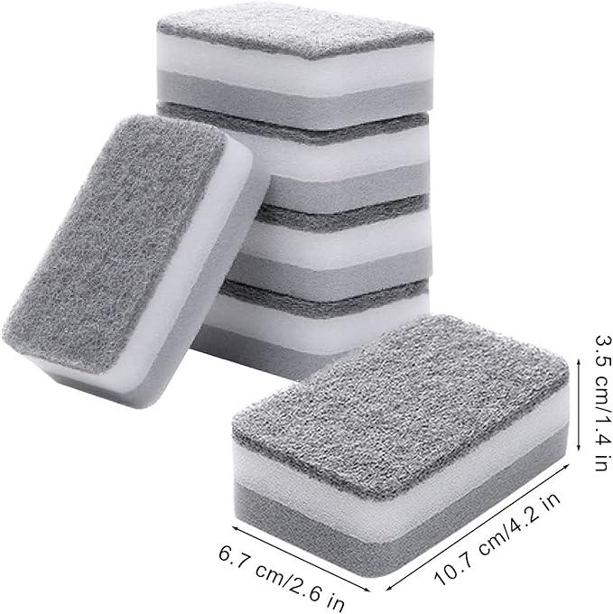 Individually Wrapped Sponges Kitchen Dishwashing Sponge Bulk, Non Scratch Dishes Scouring Pad Dishcloth, Odor-Free Sponge Wipes for Household Cleaning Dishes Travel Apartments (Grey 600 Pack) - NeatNest