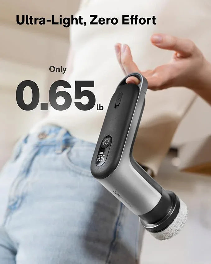 HOTO Grip™ Cordless Electric Spin Scrubber, IPX7 Waterproof, Lightweight at 0.65 lb with 6 Brush Heads, Powerful Cleaning Scrubber, for Bathroom, Kitchen, Tile, Shower - NeatNest