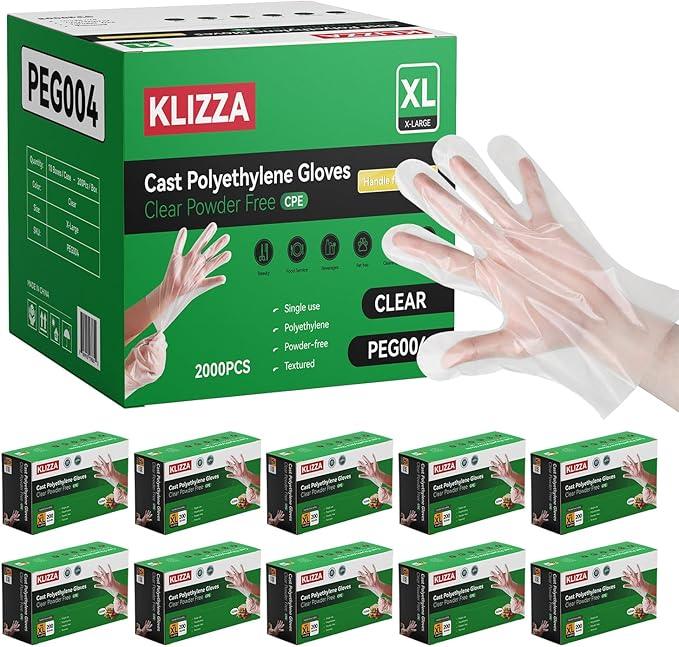 Plastic Gloves Disposable, Latex & Powder Free, Oil-Proof, Thick Clear Gloves Safe for Food Handling, Cooking, Kitchen - NeatNest