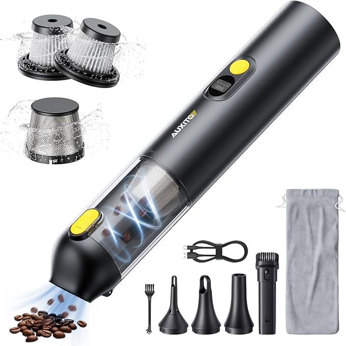 AUXITO Car Vacuum Portable Cordless 14000Pa Suction, Handheld Vacuum Blow & Suction 2 in 1, Small Vacuum Cleaner Hand Held Vacuum for Car, Home, Pet, Office, Ideal Gifts for Men & Women (Black) - NeatNest